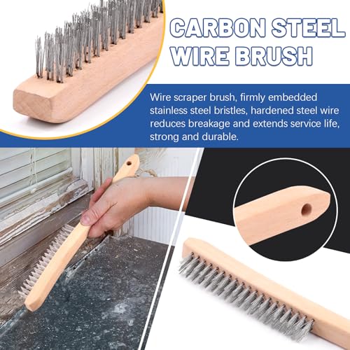 Image of Glarks 9Pcs Wire Scratch Brush Set, Including 5Pcs Wire Wheel Cup Brushes,3Pcs Mini Wire Brush and Stainless Steel Wire Brush for Cleaning Dirt, Rust and Paint Remover
