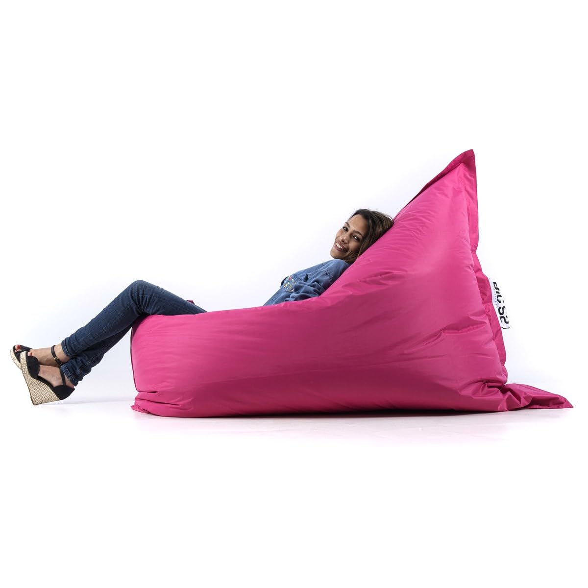 LIVEDECO - Housse Vide Pouf Géant XL Intérieur et Extérieur Rose Classic BiG52