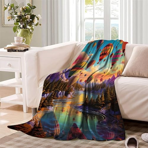 Couverture flanelle montgolfière 200x230cm lit pour enfant - 6