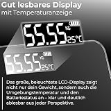 Retoo Cyfrowa szklana waga łazienkowa z wyświetlaczem LCD do 180 kg, Precyzyjna technologia Step-On z dokładnością do 100g, Czarna Slim ze Szkła Hartowanego, Scale kg/lbs/St wagi ciała