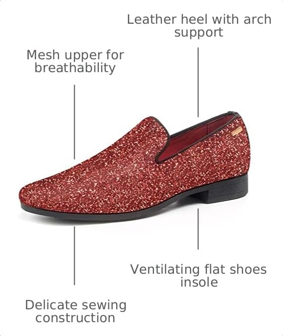 Image of UUBARIS Mens Dress Loafers Tuxedo Suit Slip on Shoes