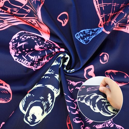 Travel Luggage Cover Protector Stretchy Washable Suitcase Cover With Zippers For 27-30 Inch Luggage (L, Blue, Seashell)4