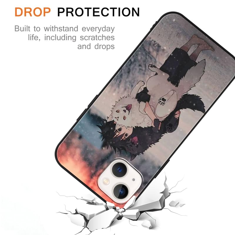 TBNMBGY 2 Pezzi Nero Cover per iPhone 11 6.1, Cartoon Anime Sangue Caldo Motivo Manga Cool Disegno Morbida Silicone TPU Protezione Antiurto Custodia,Cool
