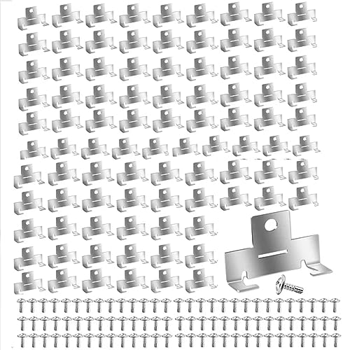 HDYEGY 100Pcs Recessed Light Clips,304 Stainless Steel Retrofit Recessed Downlight Housing C Clips with Self Tapping Screws for 5 to 6 Inch Retrofit Cans