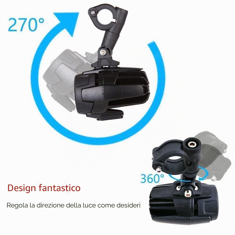 SUPAREE Faretti LED Moto Supplementari, Fari Antinebbia Moto faro Moto LED Anteriore per moto Universale-40W 6000LM 6000K (2 pezzi)