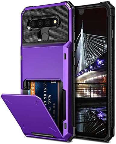 Vofolen Case for LG Stylo 6 Case Wallet [4-Card Pocket] Credit Card Holder ID Slot Anti-Scratch Dual Layer Protective Bumper Rubber Armor Non-Slip Hard Shell Cover Case for LG Stylo 6 (Purple)