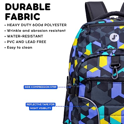 Image of J World New York Atom Laptop Backpack - Ergonomic Backpack for School with Air Mesh Padded Shoulder Straps - 600D Polyester Work Backpack for Men and Women - Stylish Design (CAMO)