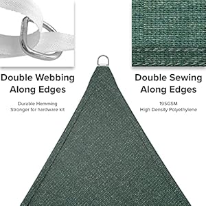 Sun Shade Sails Canopy Equilateral Triangle Sun Shade Cover for Outdoor Activities Garden Patio Deck Balcony (Green) Sun Shade Sails Canopy Equilateral Triangle Sun Shade Cover for Outdoor Activities Garden Patio Deck Balcony Green