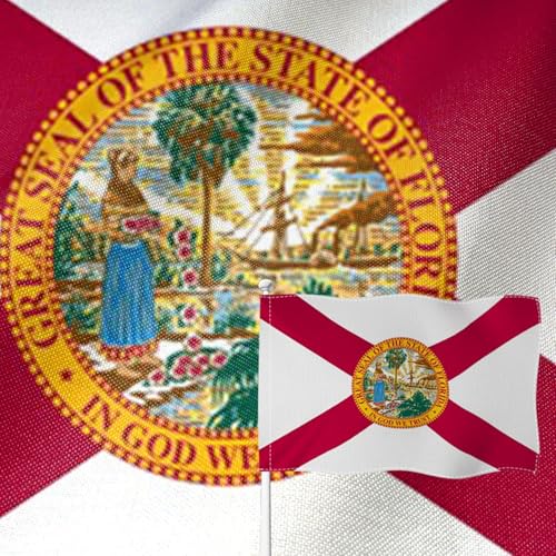 Drapeau État de Floride en toile de jute YongFoto avec coutures vives et denses