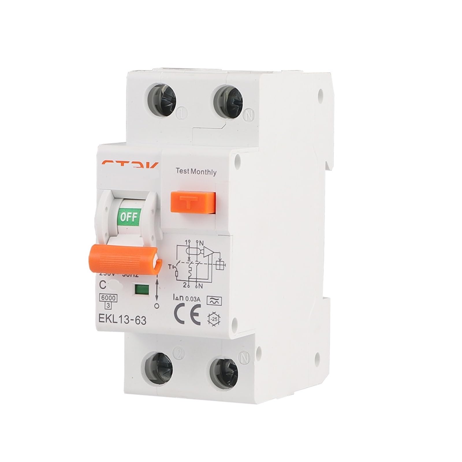 JNVFTCUX Low Voltage 30mA 2P Residual Current Circuit Breaker(50A)