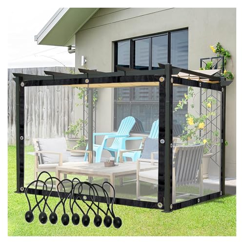 Funda impermeable para muebles de jardín con cortina de polietileno transparente para protección a prueba de polvo, tamaño personalizable (2,4 x 5 m)