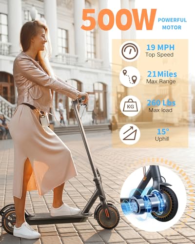 Electric Scooter, 500W/750W/1500W Peak Motor, 8.5″/10″