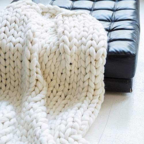 BBPM Chunky Knit Blanket Chunky Merino Wool Blend...