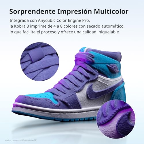 Impresora 3D ANYCUBIC Kobra 3 Combo: Alta Velocidad Multicolor con 8 colores - ¡Descubre sus funciones! - Fernando Cortés