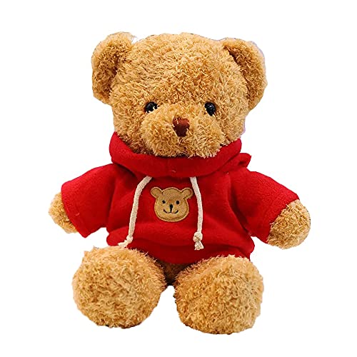 Souriant Teddy Bear, Soft Plush Stuffed Animal With Red Hoodie, Good Children, Toy 12‘’ #TOP2