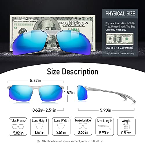 Image of BIRCEN Carbon-Fiber Polarized Sunglasses for Men: 0.74 oz & UV Protection