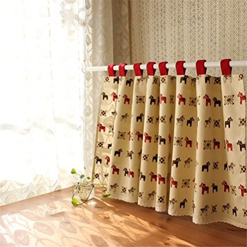 Cenefas de ventana de café para cocina cortinas cortas de lino de algodón 140x150cm 2