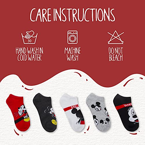 Image of Disney Women's Mickey Mouse 5 Pack No Show Socks