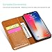 iPhone Xs/iPhone X Genuine Leather Case, ProCase Wallet Case Flip Cover with Kickstand Card Slots Magnetic Closure with Auto Sleep/Wake Function for Apple iPhone Xs (2018) / iPhone X (2017) -Brown