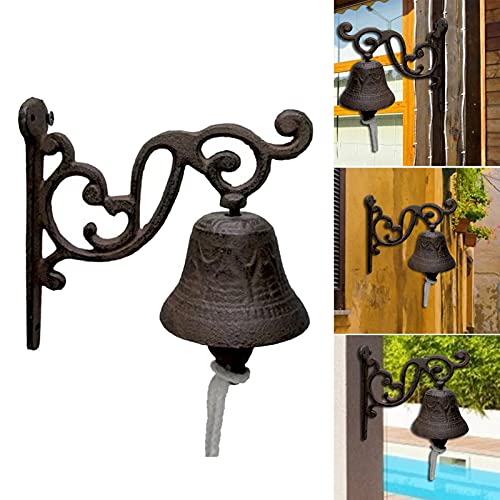 Xiayizhan Campainha de mão de pássaro retrô de ferro rústico, decoração vintage estilo fazenda para