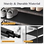 Kitsure Shoe Rack - Premium Non-Woven Shoe Rack Shelf, Shoe Organizer for Closet, Entryway, Garage & Corridor, Sturdy & Durable Long Stackable Shoe Shelves, 5X-Large, Black - Image 4