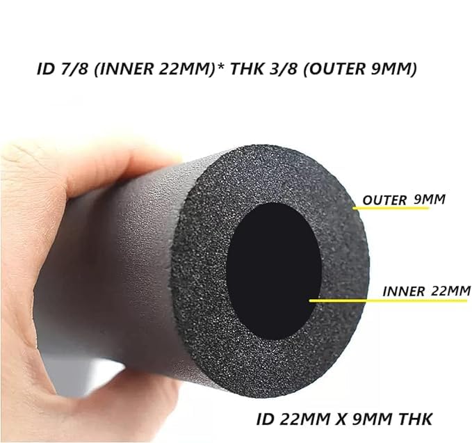 Air Conditioner Sleeve, Insulated Tube ,1/2" ID X 1/4" THK Foam Heat Piping for Heat and Cold Insulation Air Conditioners (Black) 1