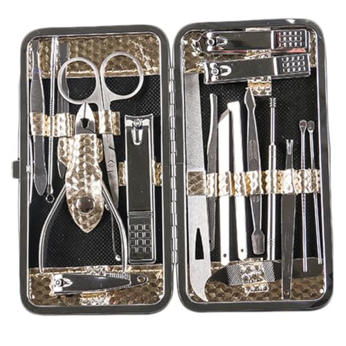 PACKOVE 19Pcs Nail Trimmer Set Multifunctional Manicure Tools for Home and Professional Use Durable Nail Clippers and Cutters Lightweight Design for Men and Women