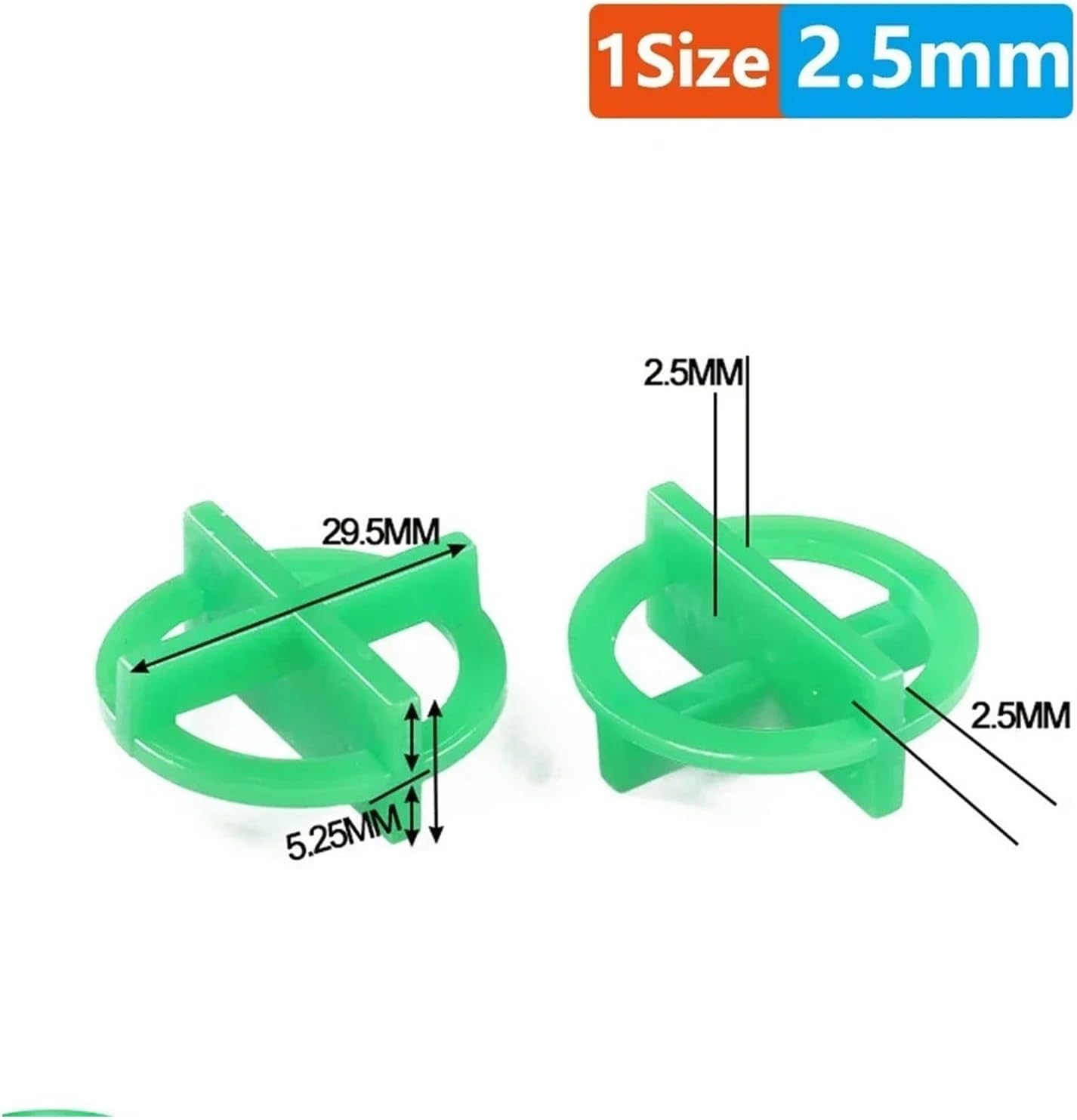 Tile Spacers 500/1000Pcs Green or White Construction Tool Leveler Base Spacer Cross Wedge Leveling System(500pcs,2.5mm)