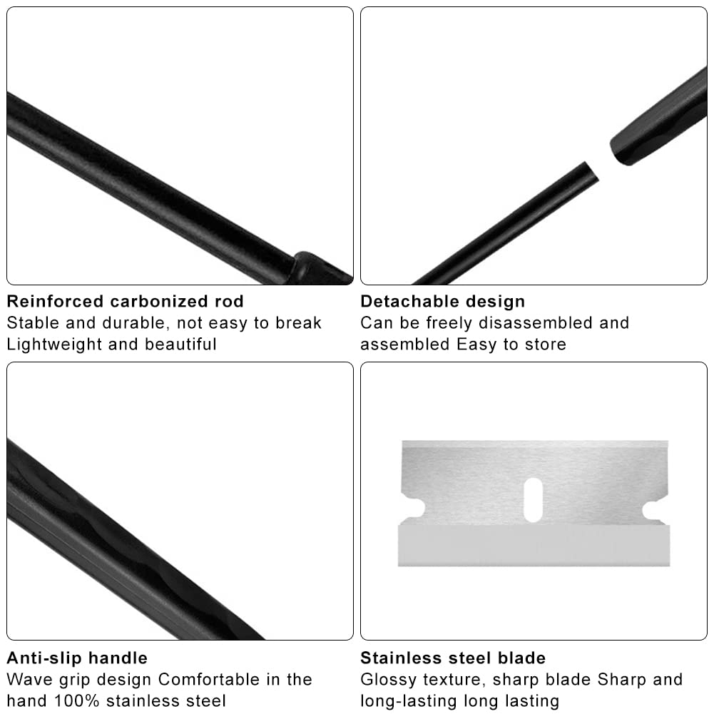 Kiuiom Nettoyeur De Grattoir Algues,Aquarium Scraper,30-51cm Algues Grattoir,Racloir pour Aquarium Nettoyeurs D'Algues,Rasoir De Nettoyage Aquarium,Vitre Grattoir Algues,avec Tige Amovible Et 5 Lames