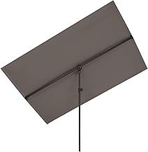 blumfeldt Flex-Shade Parasol – UV 50 Sun Protection, Adjustable, Water-Repellent Polyester, Water-Repellent Coating, Aluminium Support Stand, Compact, Grey XL