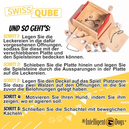 My Intelligent Dogs Interaktives Hundespielzeug Intelligenz, Hundepuzzle - Intelligenzspielzeug für Hunde Mentalen Auslastung - Interaktives Spielzeug Hund, Denkspiele für Hunde Swiss Qube
