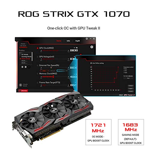 Asus GeForce ROG STRIX-GTX1070-8G-Gaming Scheda Grafica da 8 GB, DDR5