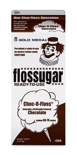 Cotton Candy Floss sugar Mix Flavors | Pack Of 6 | Blue Raspberry, Banana, Bubble Gum, Chocolate, Cherry, and Birthday Cake Flavors | 1/2 Gallon Cartons