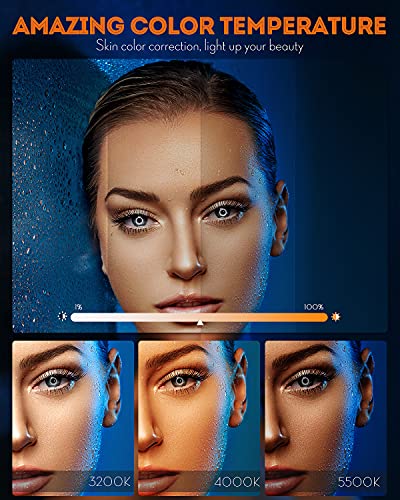 18 Inch Ring Light with Tripod Stand, Yesker LED Ringlight Color Temperature 3200K to 5500K Makeup Ringlights with Phone… - Image 3