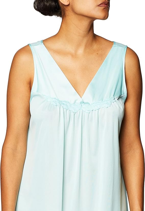 Image of Exquisite Form Women's 30107 Nylon Tricot Sleeveless Short Knee Length Nightgown