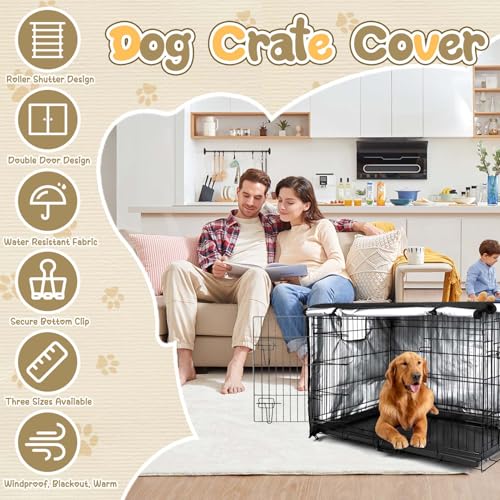 VINGVO Capa para caixa de cachorro, capa de canil de 36/42/48 polegadas, capa de gaiola de pano Oxfo