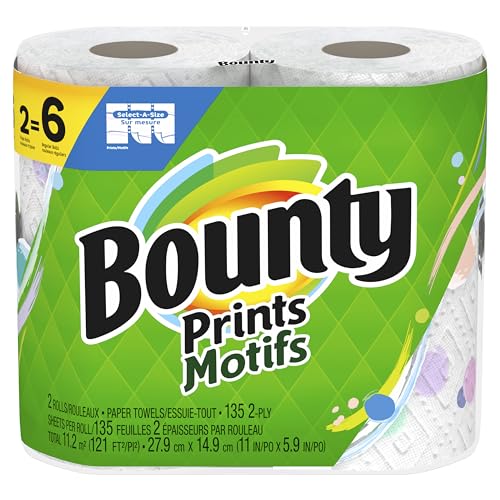 Image of Bounty Select-A-Size Paper Towels, Prints, 2 Triple Rolls = 6 Regular Rolls (Packaging May Vary)