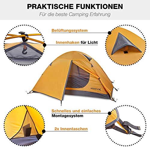 2-Personen Zelt KeenFlex für Camping, doppelwandig und leicht