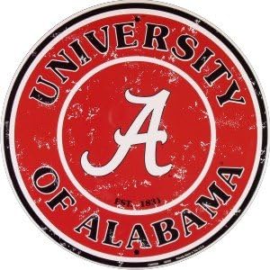 University of Alabama 12 Inch Embossed Metal Nostalgia Circular Sign
