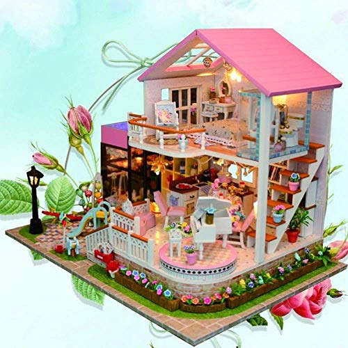 3D-Puzzles Aus Holz, Handgefertigt, Miniatur-Puppenhaus-Bausatz – Süße Romantische Prinzessin Pink Town Serie… – Bild 5