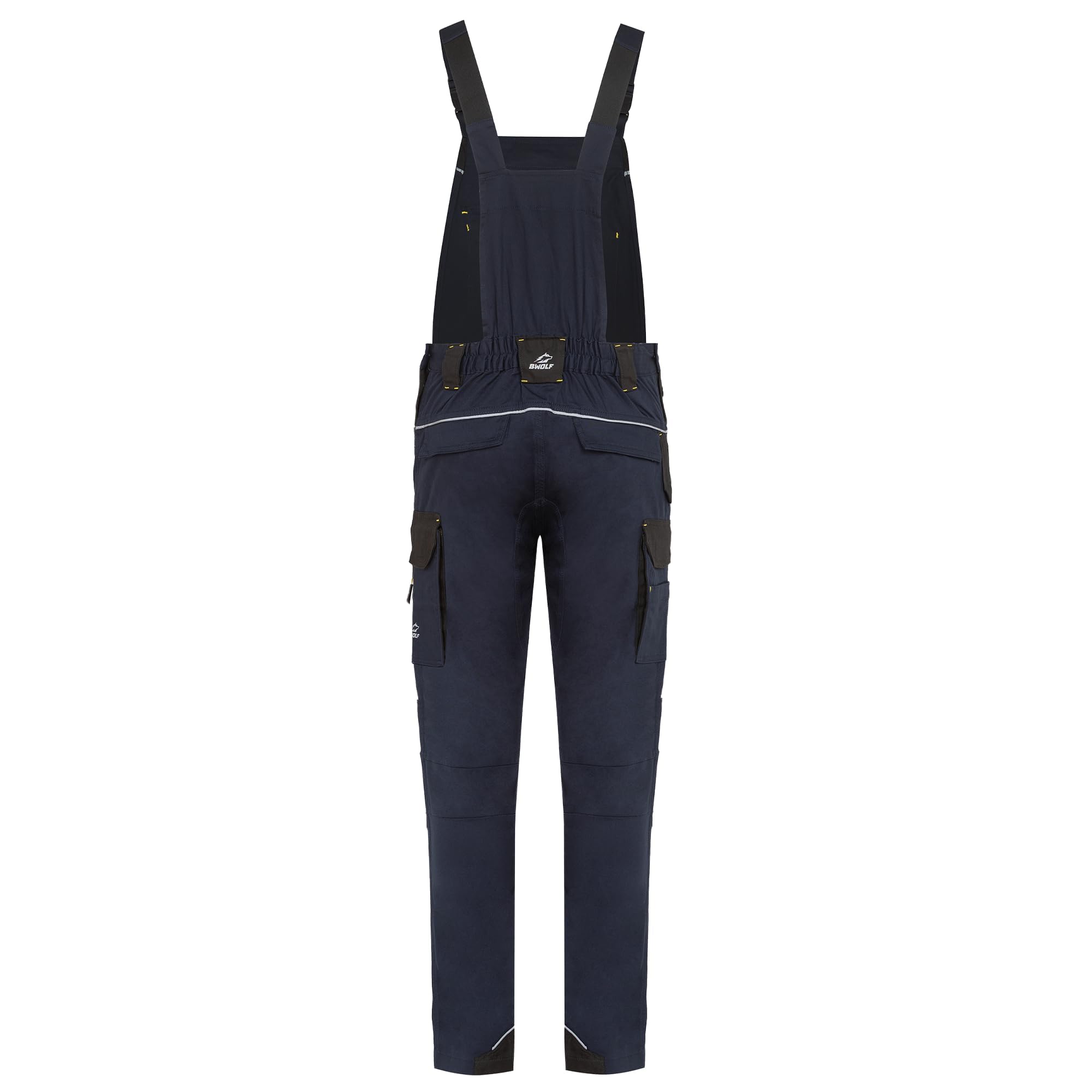 BWOLF Daytona - Salopette da lavoro da uomo, elasticizzato, 97% cotone, 3% elastan, con rinforzo Oxford 600D, riflettori, tasche multifunzione