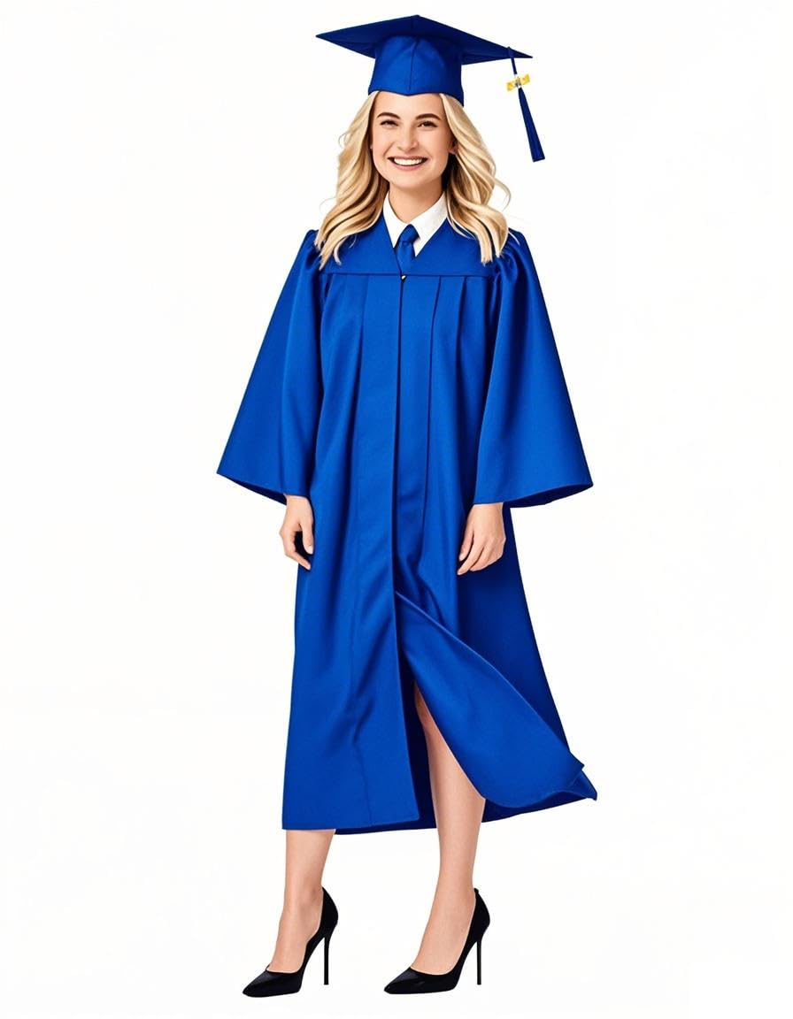 GradPlaza Matte Graduation Cap and Gown 2026 Tassel Year Middle High School College for Adult Graduation Robe