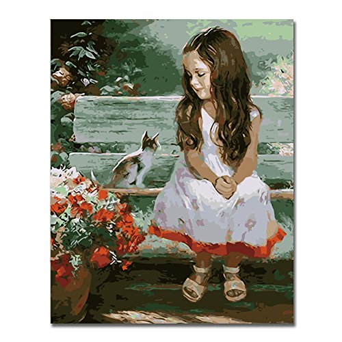 Juego de pintura al óleo por números de Rihe, para bricolaje, con marco de madera