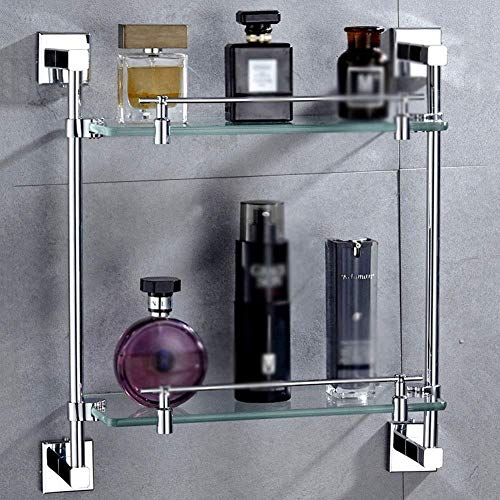 Estantes de baño elegantes de cobre y vidrio templado doble de 57cm 3