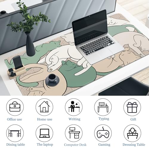 Cat Desk Pad, Teacher Desk Mat for Desktop XXL Large Mouse Pad 31.5×15.7 - image 6