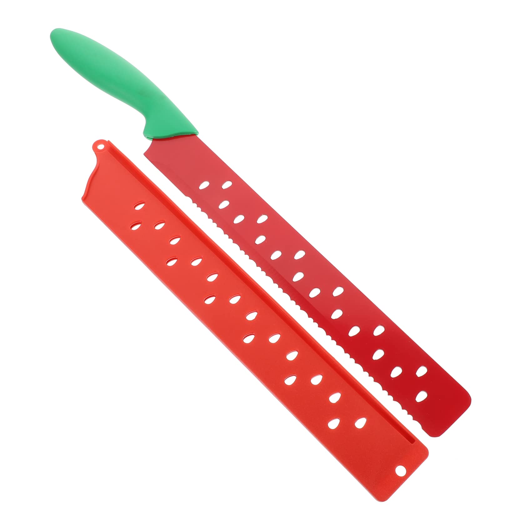 Zerodeko Coltello con Manicotto Rosso per Anguria in Acciaio Inossidabile dimensione non specificata Affilato e Professionale per Uso Quotidiano e Pasticceria per Tagliare Anguria e Melone