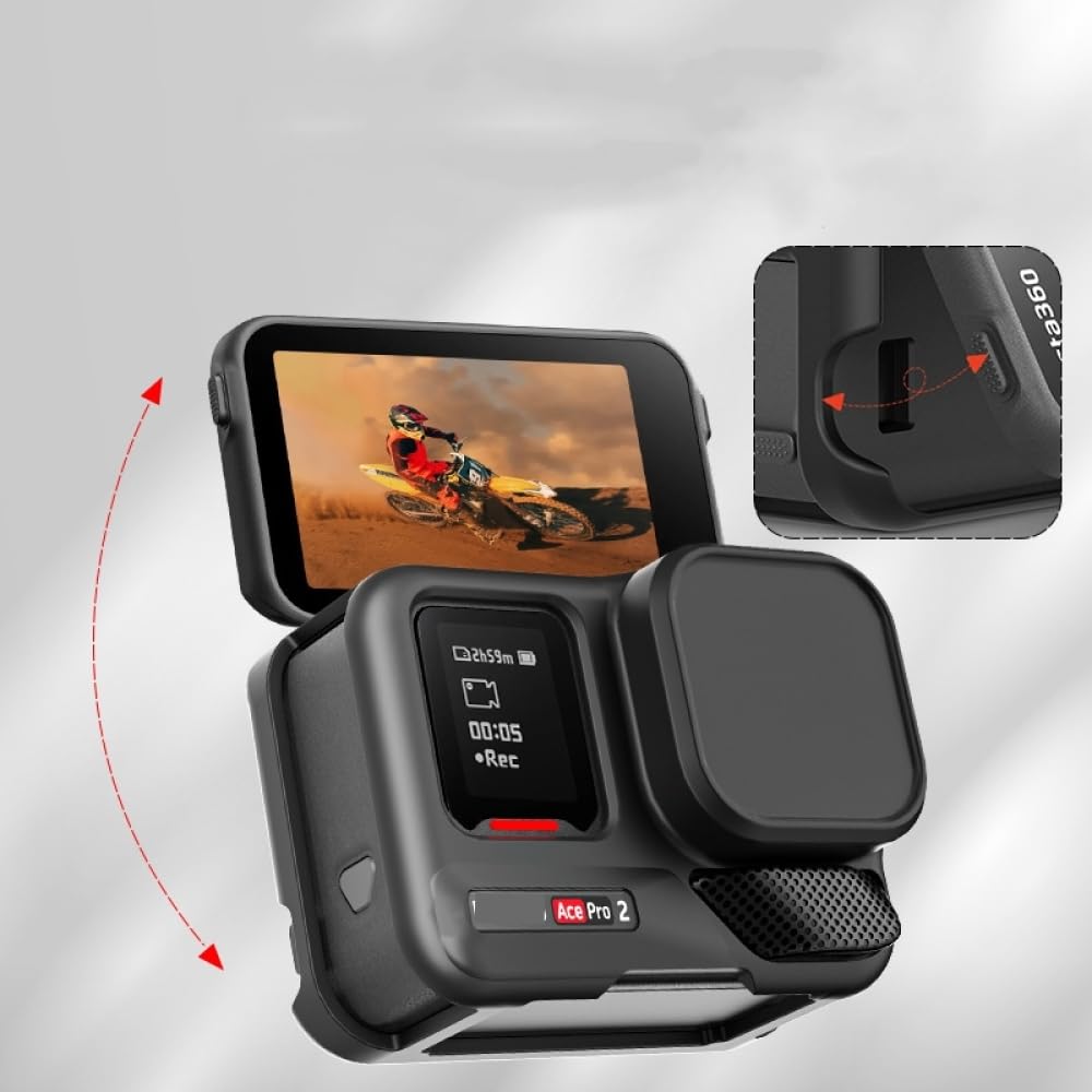 Housse De Protection Silicone Souple Pour GoPro Hero 13 - Avec Couvercle D'objectif - Noir - REYGEAK