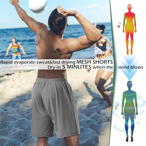 Mens Athletic Running Shorts 2 Pack Quick Dry with Pocket Gym Workout Shorts for Men Mesh Swim Trunks Board Pajama4