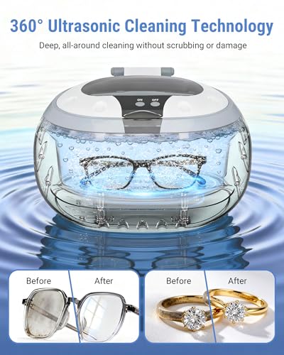 VLOXO Ultraschallreinigungsgerät 600ml – 42kHz Ultraschallreiniger Ultraschallbad...
