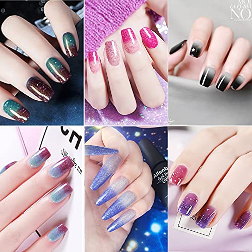 Omainy Gel Nail Polish Set -Color Changing Gel Nail Polish Set Purple Blue Pink Red Laverder Wind Red Black Color Changing Gel Polish Soak Off Uv Led Thermal Temperature Art (8Pc003) #TOP1